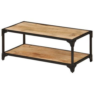 Solid Rough Mango Wood Coffee Table 35.4\"x17.7\"x13.8\"-Durable and Stylish