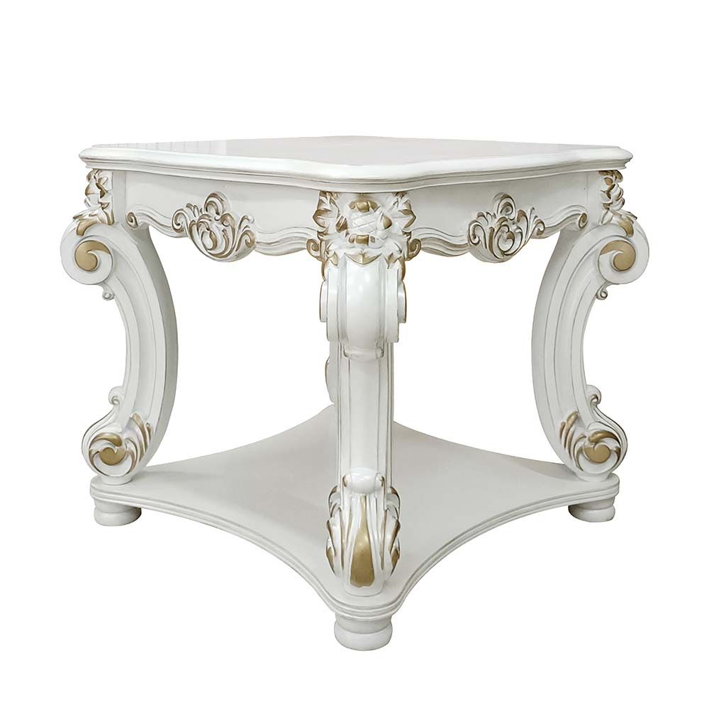 26\" Antique Pearl HMS Manufactured Wood Square End Table Console Tables Product