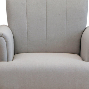 HMS 30\" Light Gray and Brown Upholstered Arm Chair for Living Room