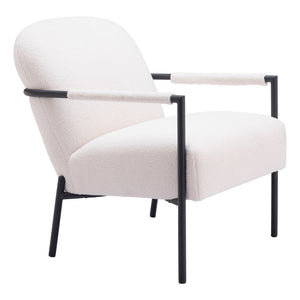 HMS 26\" Ivory Black Sherpa Faux Shearling Arm Chair Reclining Feature for Home Office Living Room Modern Design Home Furniture