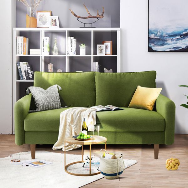 56.3" Round Arm Velvet Apartment Loveseat for Living Room Sofas