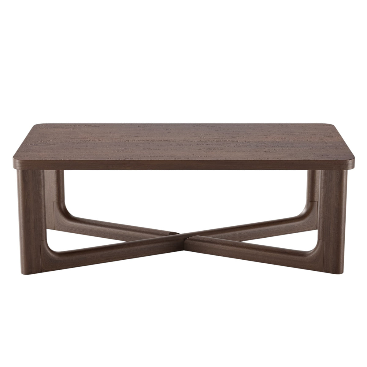 HMS 50 Walnut Solid Wood Farmhouse Coffee Table Cross Legs for Indoor Living Room Entry Dining Use Durable Movable Resin Set