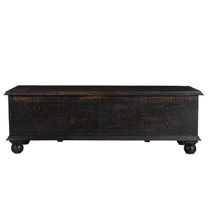 54\" HMS Black Solid Wood Distressed Lift Top Coffee Table