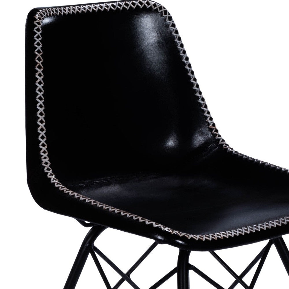 HMS 18\" Black Faux Leather Side Chair for Living Room