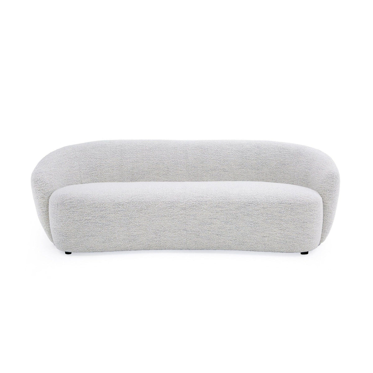 HMS 90 Contemporary Chesterfield Sofa Off-White Fabric with Black Legs for Living Rooms