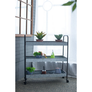 35x12.5x40" Homestead Galvanized Shelf Display 3-tier