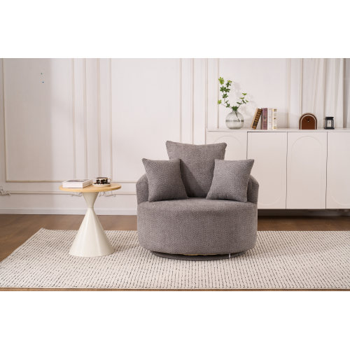 LY-031WH Single-Seater Swivel Compression Chair Crochet Yarn Full Sponge Material for Home Living Room Office Furniture