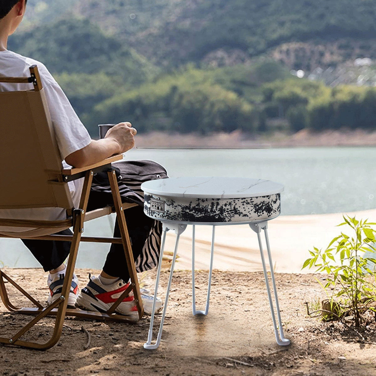 Customizable Smart Music Coffee Table Multifunctional Bluetooth Speaker Wireless Charging Foldable Outdoor Home Furniture