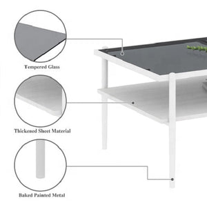 New Modern Coffee Table,coffee Tables for Living Room, Glass Coffee Table, Square Steel Coffee Table Living Room Furniture