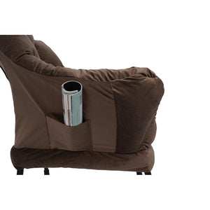 Living Room Chairs Modern Cotton Fabric Lazy Chair, Accent Contemporary Lounge Chair, Single Steel Frame Leisure Sofa Chair