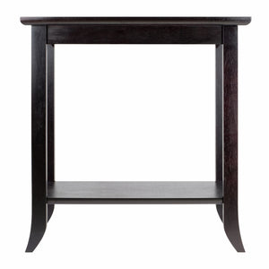 Genoa Rectangular Console Table with Glass Top and Shelf Elegant End Table