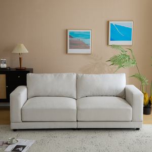 81" Navy Blue Modern Square Arm Loveseat Set with Soft Velvet Upholstery Deep Cushions Sturdy Legs for Living Room Bedroom