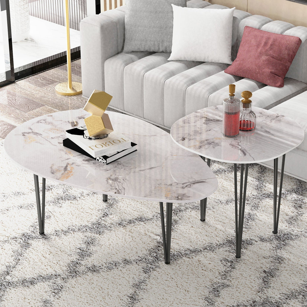 USA FREE SHIPPING Wholesale High Class Marble Console Table Coffee Table Behind Couch for Corridor Entrance
