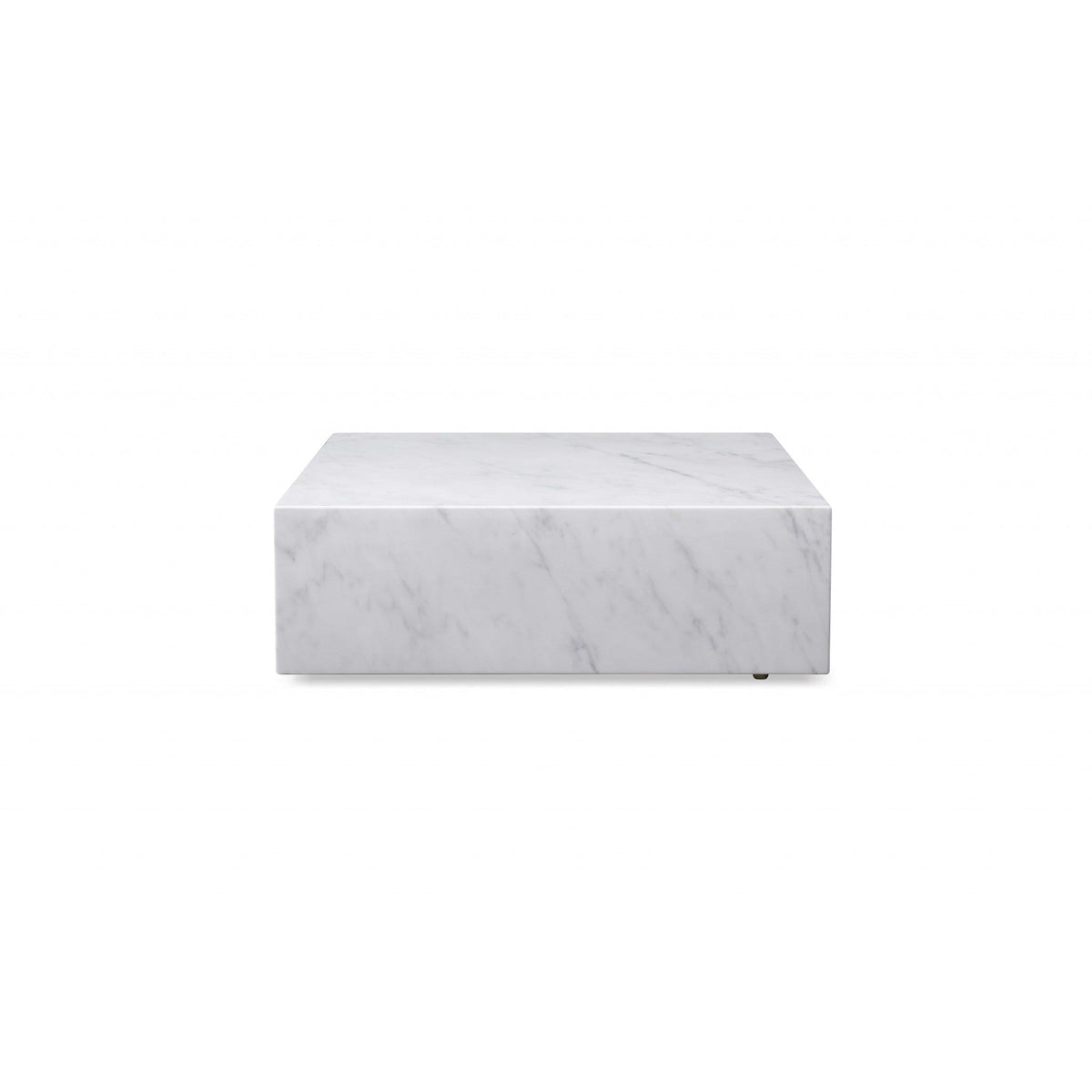 HMS 35 White Genuine Marble and Brass Square Coffee Table