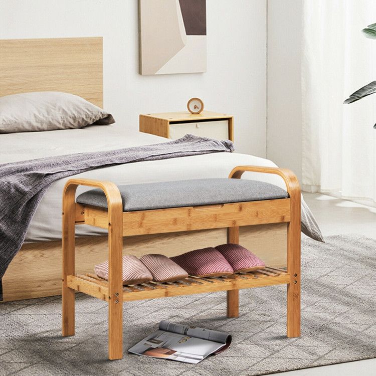 Entryway Hallway Bedroom Shoe Rack Bench with Storage Shelf for Organizing Your Footwear