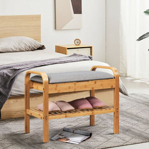 Entryway Hallway Bedroom Shoe Rack Bench with Storage Shelf for Organizing Your Footwear