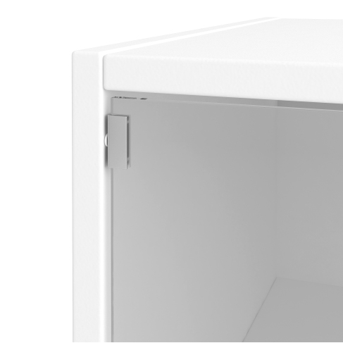 Solid Wood Shoe Rack Cabinet Convertible White Glass Door Shoe Storage with RGB LED Light Home Furniture-FCJ
