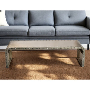 HMS 60 Convertible Coffee and Tea Table Gray Aluminum and Metal Frame Farmhouse Style Made of Concrete for Living Room Use