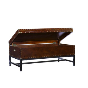 HMS 42\" Rectangular Coffee Table in Brown Manufactured Wood and Metal
