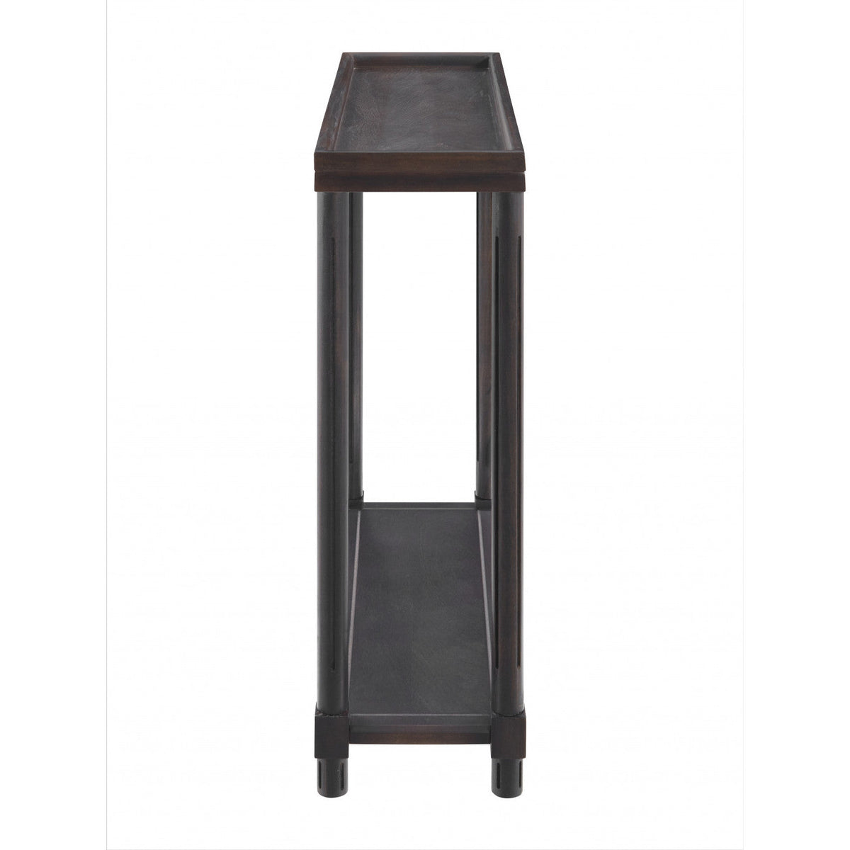 HMS 24\" Espresso Solid Wood End Tables with Shelf Set of Two Farmhouse Style Living Room and Entry Furniture
