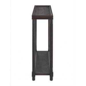 HMS 24\" Espresso Solid Wood End Tables with Shelf Set of Two Farmhouse Style Living Room and Entry Furniture
