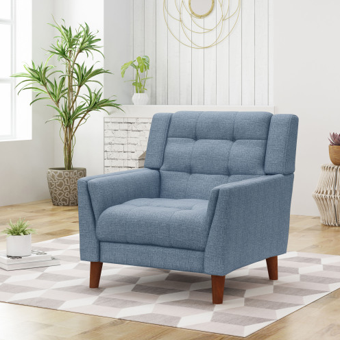 FCJ Greenmont Luxury Upholstered Armchair Convertible Accent Chair Extendable Massage Feature for Home Office Living Room Bar
