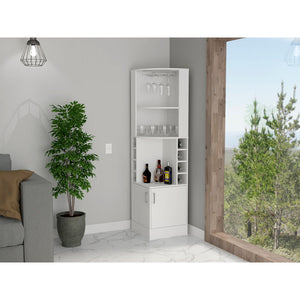 Seattle Bar Cabinet, Eight Bottle Cubbies, Two Large Open Shelves