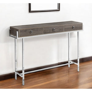 HMS 48\" White Silver MDF Console Table Drawers Accent Rustic/minimalist for Entry Villa Living Room Hotel Bedroom Rustic Decor