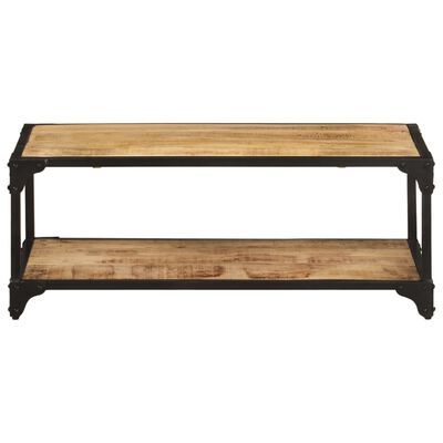 Solid Rough Mango Wood Coffee Table 35.4\"x17.7\"x13.8\"-Durable and Stylish