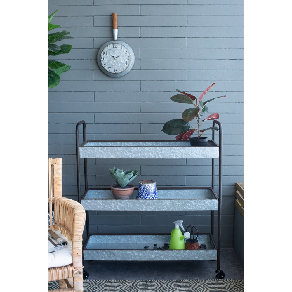 35x12.5x40" Homestead Galvanized Shelf Display 3-tier