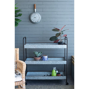 35x12.5x40" Homestead Galvanized Shelf Display 3-tier