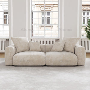 American Big Square Modular Sectional Sofa Couch Set Large Sofa Corduroy Fabric Sofa Set