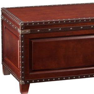 HMS 40\" Rectangular Coffee Table in Brown Solid Wood and Metal Combination