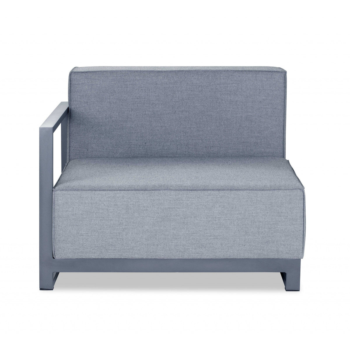 HMS 37 Gray Linen Arm Accent Chair with Modern Design Metal Legs for Home Office Living Room Bedroom or Apartment Use