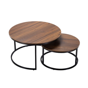 2-Piece Nesting Round Coffee Table Set