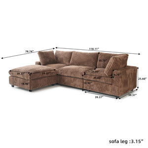ATUNUS US in Stock Drop Shipping Sofa American Classic Living Room Furniture Corduroy Modular Sectional Couch Sofa Sets