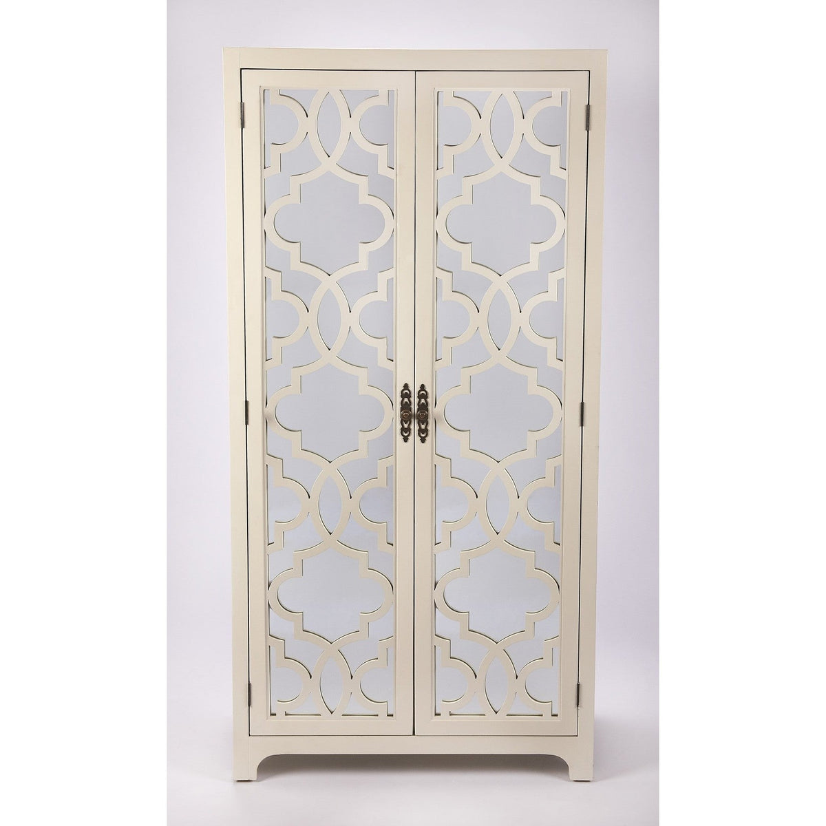 HMS Morjanna White Tall Cabinet Solid Wood MDF Antique Design Style for Home Hotel Villa Living Room Dining Room Furniture