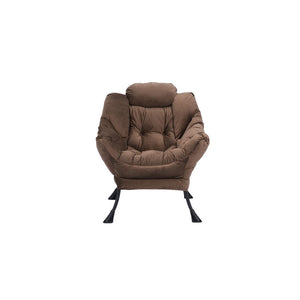 Living Room Chairs Modern Cotton Fabric Lazy Chair, Accent Contemporary Lounge Chair, Single Steel Frame Leisure Sofa Chair