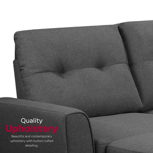 Living Room L-Shaped Sleeper Sofa Lounger, Right-Facing Storage Chaise Convertible Couch, Grey