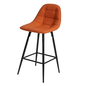Counter Stools,Set of 2 Bar Stools with Back and Footrest, Modern Metal Counter Height Barstools for Kitchen Home Bar