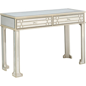 HMS Regal Feel Wood Metal Console Table with Mirrored Surface Antique Design for Living Room Bedroom or Hotel Home Furniture
