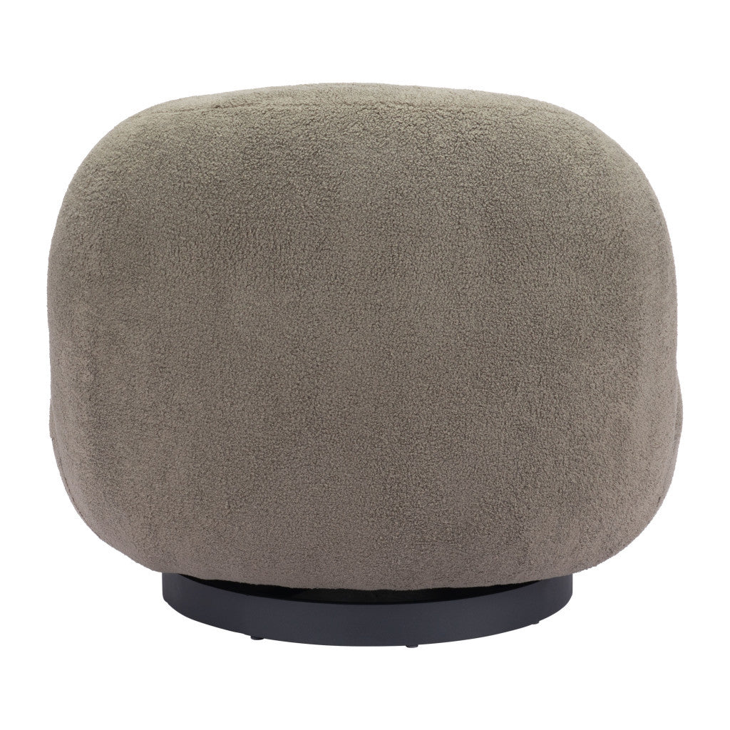 HMS 30\" Khaki and Black Faux Shearling Upholstered Slipper Chair Stylish Living Room Furniture